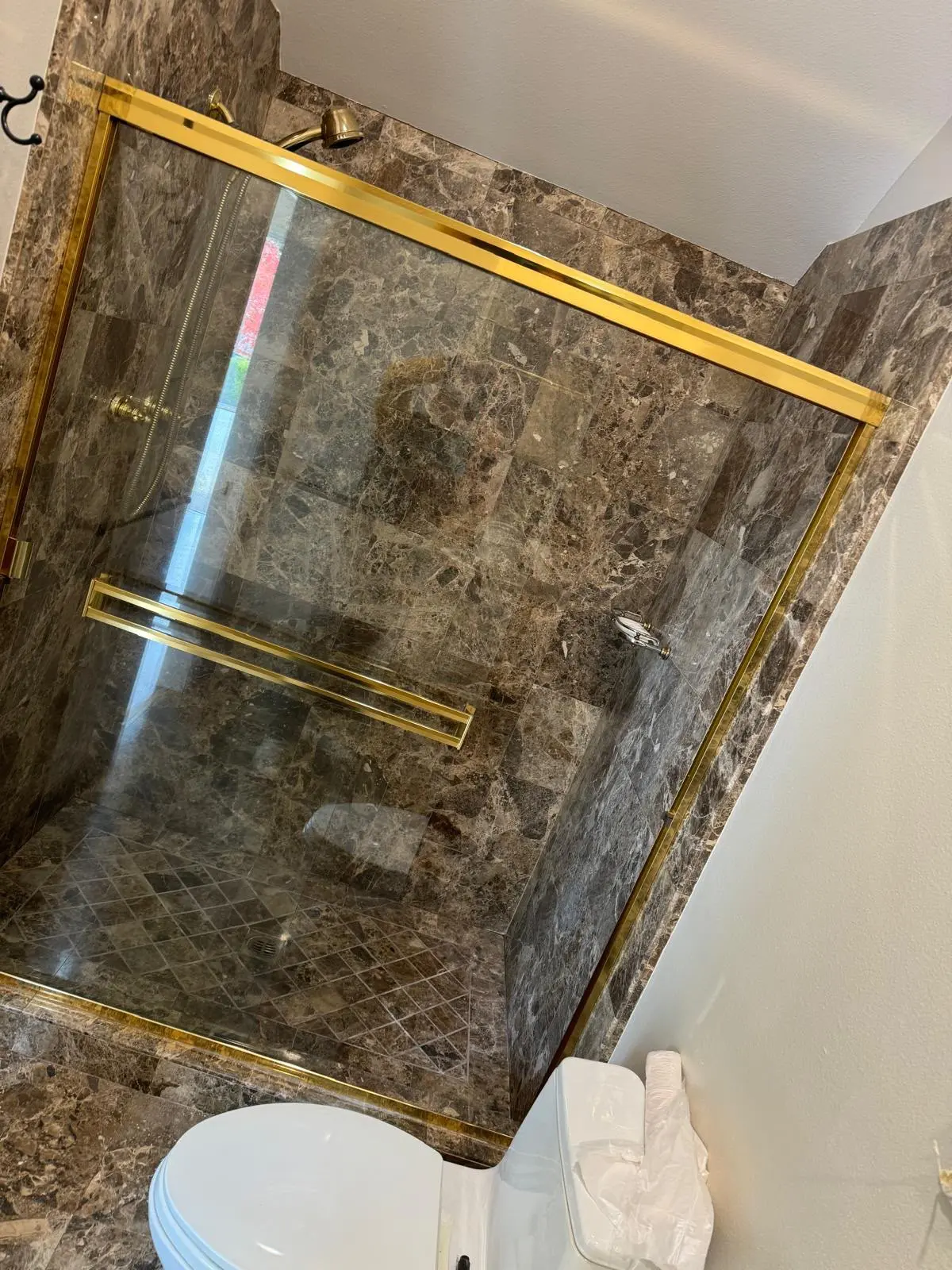 Bathroom Remodel, Full-Height Marble Shower