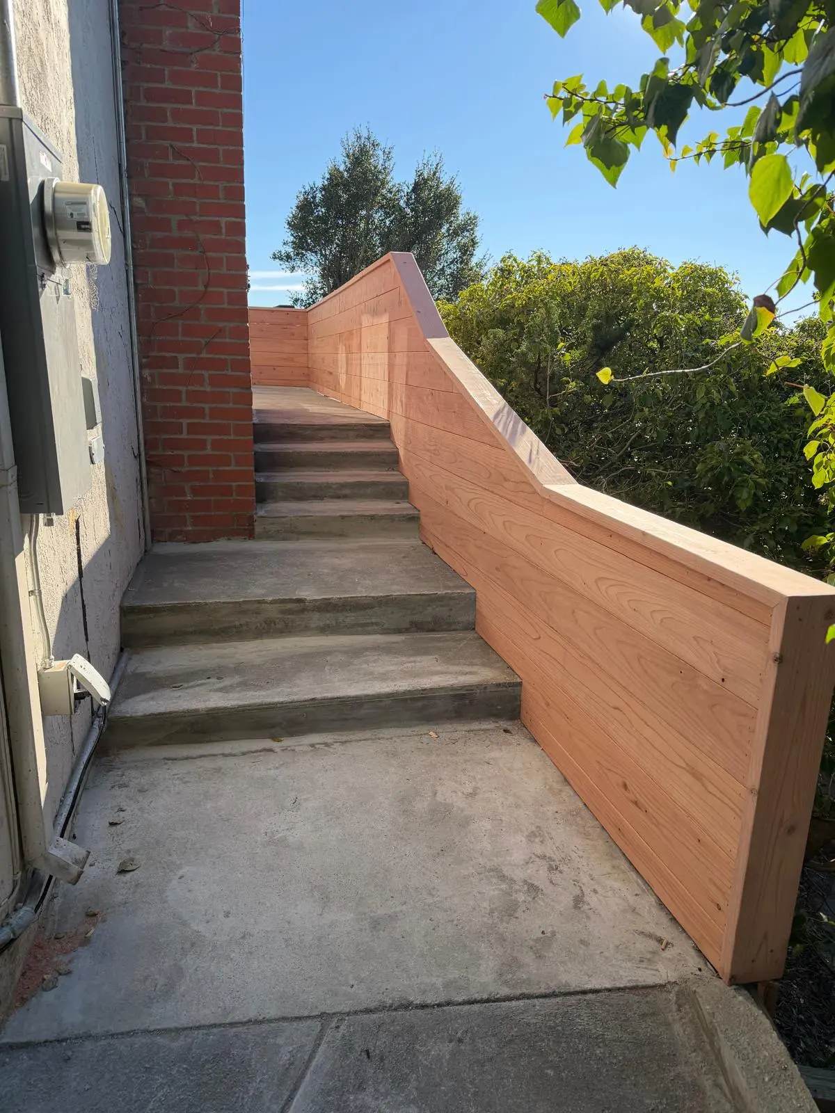 Redwood Retaining Wall and Stair Run — 2/2